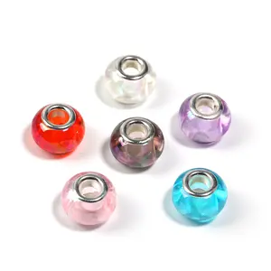 【B128】 Handmade DIY Dot Drill Clay 12mm Spacer Wheel Drill Beads for Mobile Phone Chain Accessories