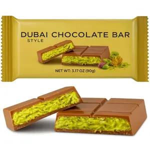 Dubai Chocolate Bar Pistachio, 3.17 oz (90gr), Viral Knafeh Chocolate Bar with Pistachio Cream and Kataifi