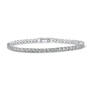 Karma 14K Gold Plated 3mm Cubic Zirconia Classic Tennis Bracelet - Hypoallergenic Gold Bracelets for Women - Size 6.5-7.5 Inch - Simulated Diamond Tennis Bracelets
