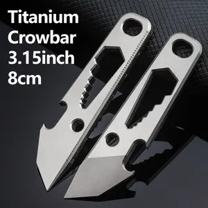 Tgzuo Titanium Alloy Mini Pry Bar, 3.15in Tool, Bottle Opener, Keychain Holder, Multifunctional Edc Tool, Upgrade Version