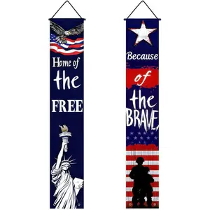 FRANALA 4th of July Decorations Banner American Patriotic Door Banners Hanging Porch Signs Independence Day Banner for Veterans Day Memorial Day Patriotic Decor for Indoor Outdoor Supplies