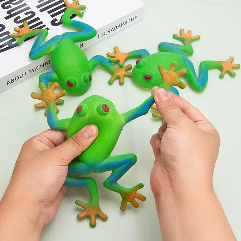 Stress relieving Frog Toy Pinch Fun Frog Model Soft Rubber Particles Fake Frog Sensory Game Mischief Toy Children's