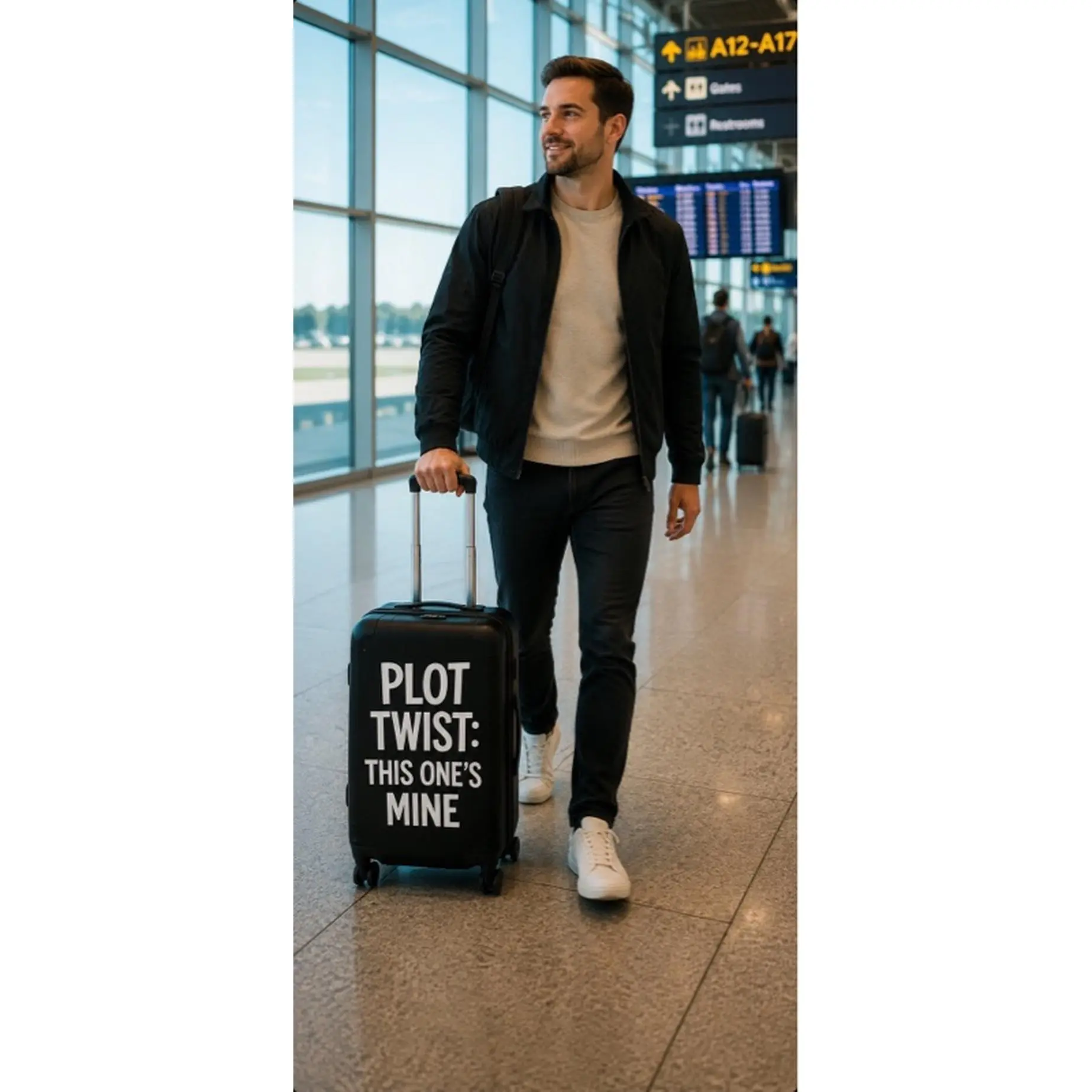 Plot Twist This One's Mine Luggage Cover Black Small Travel Accessory for Luggage
