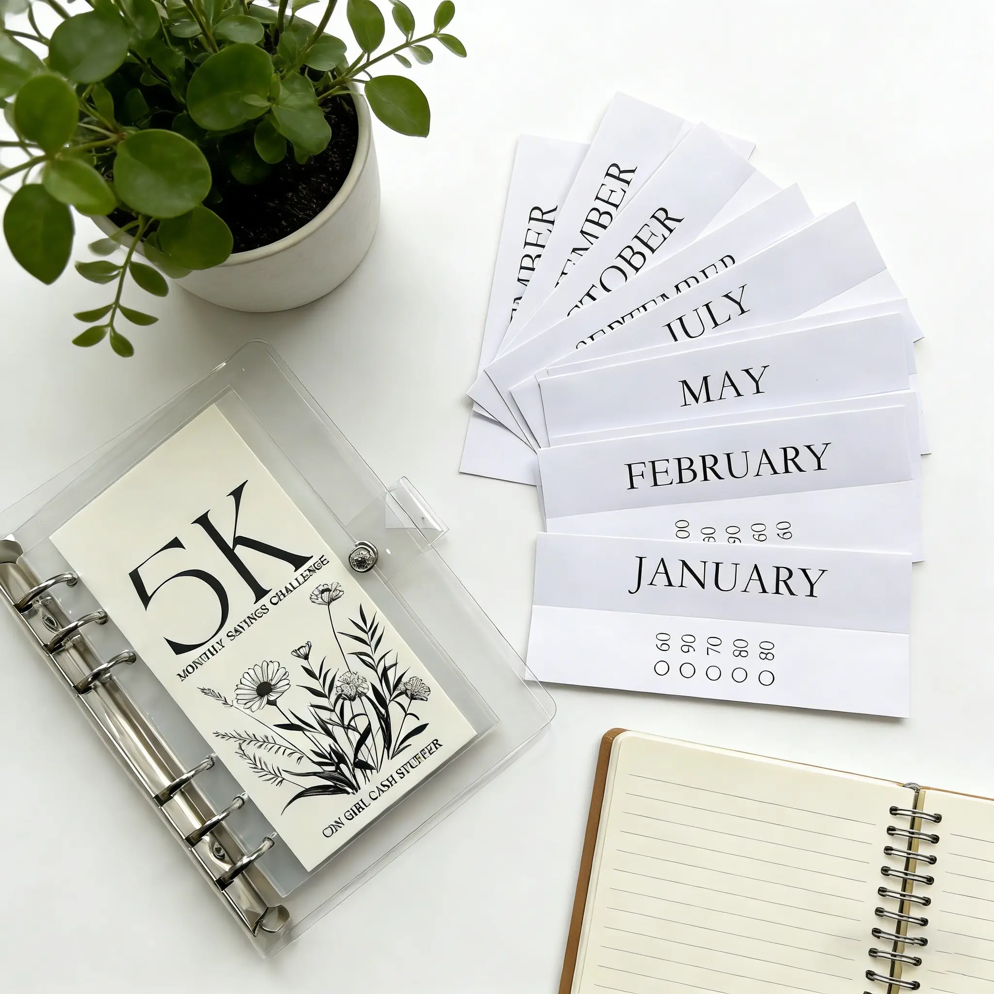 Money Saving Challenge Binder, 12-Month Cash Tracker Journal and Daily Coin Collection Organizer, Savings Challenge Planner, Perfect Gift for Family & Friends