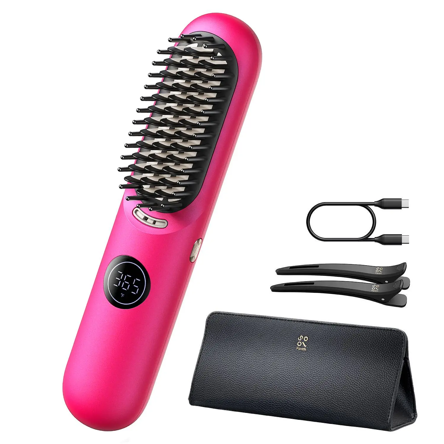 Fanttiksolo Cordless Hot Brush, Wireless Straightener for 