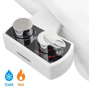 Advanced Bidet Toilet Seat Attachment - Dual Nozzle Self Cleaning, Hot and Cold Water Spray, Non-Electric Mechanical, Rear and Female Washing, Sanitizing, Easy Installation, Water Pressure Control, and Gentle on Skin