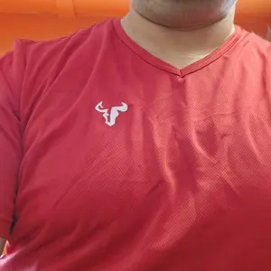 Men's Reflective Stripe V Neck Sports Tee, Breathable Quick Drying T-shirt for Gym Workout Running Cycling Fishing, Casual Sporty Top for Men, Activewear