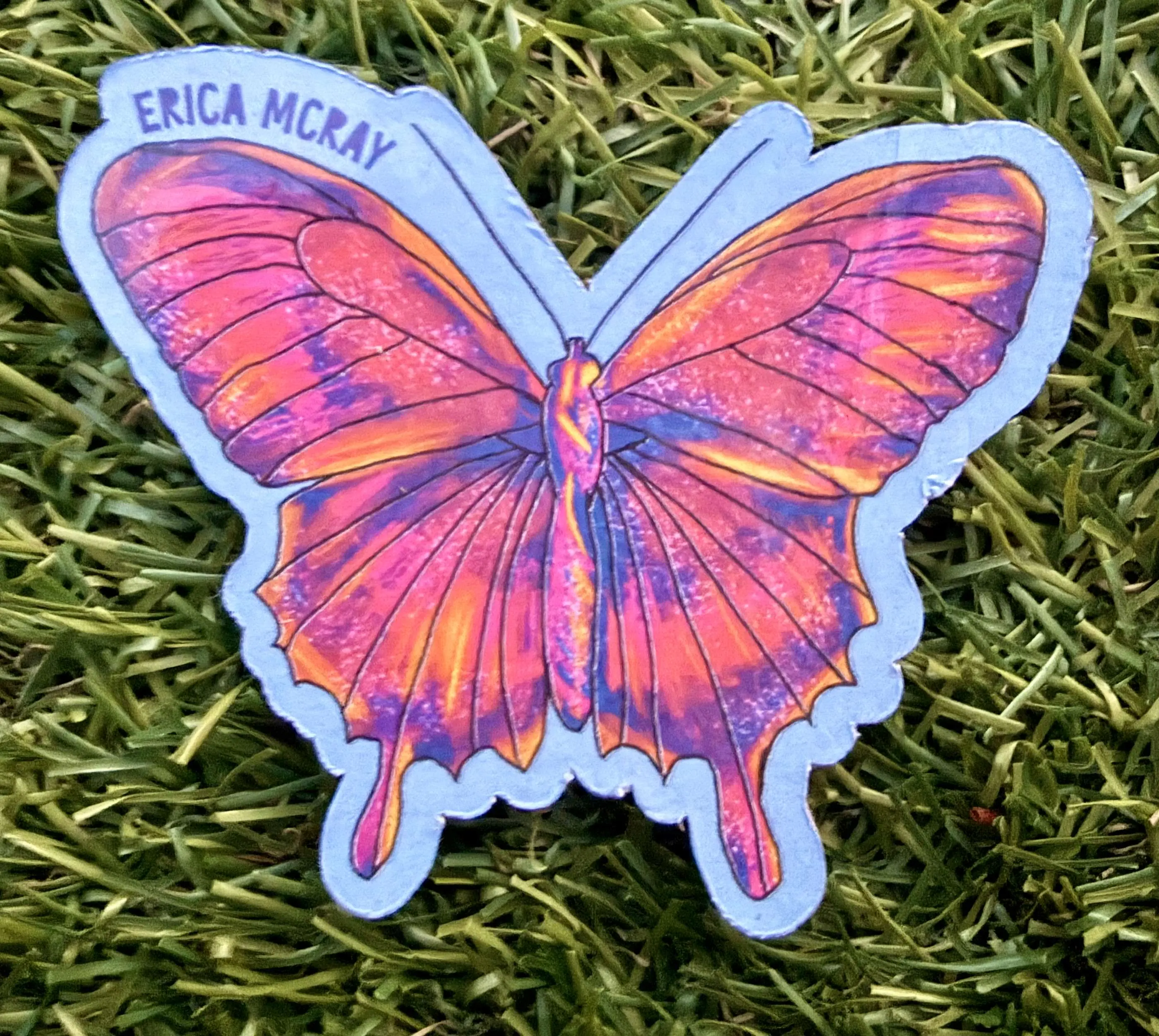 Small Butterfly Stickers/Magnets for Computers, Waterbottles, Notebooks, etc of Art Done by Erica McRay Art