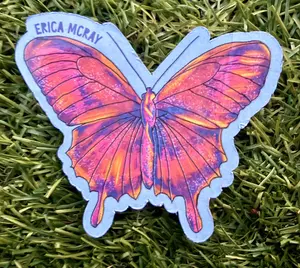 Small Butterfly Stickers/Magnets for Computers, Waterbottles, Notebooks, etc of Art Done by Erica McRay Art