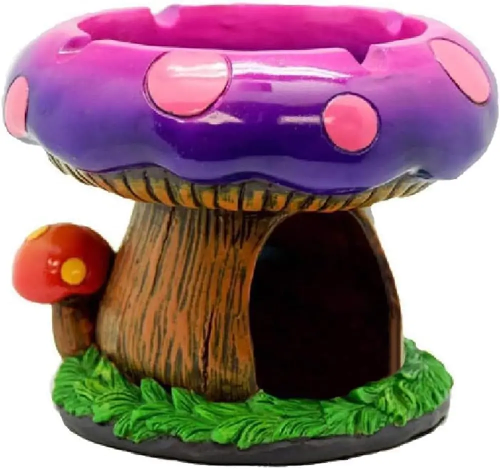 Mushroom Ashtray with Lighter Stash Spot-Ash tray for Weed & Bong Users with Smoking Accessories Collection-Mushroom Decor,Ring holder&Tray&Candy Dish Bowl,Weed & Incense Holde Décor by