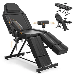Tattoo Chair for Client with Split Legs and Adjustable Armrests Spa bed for esthetician Facial chair with extended head and legs