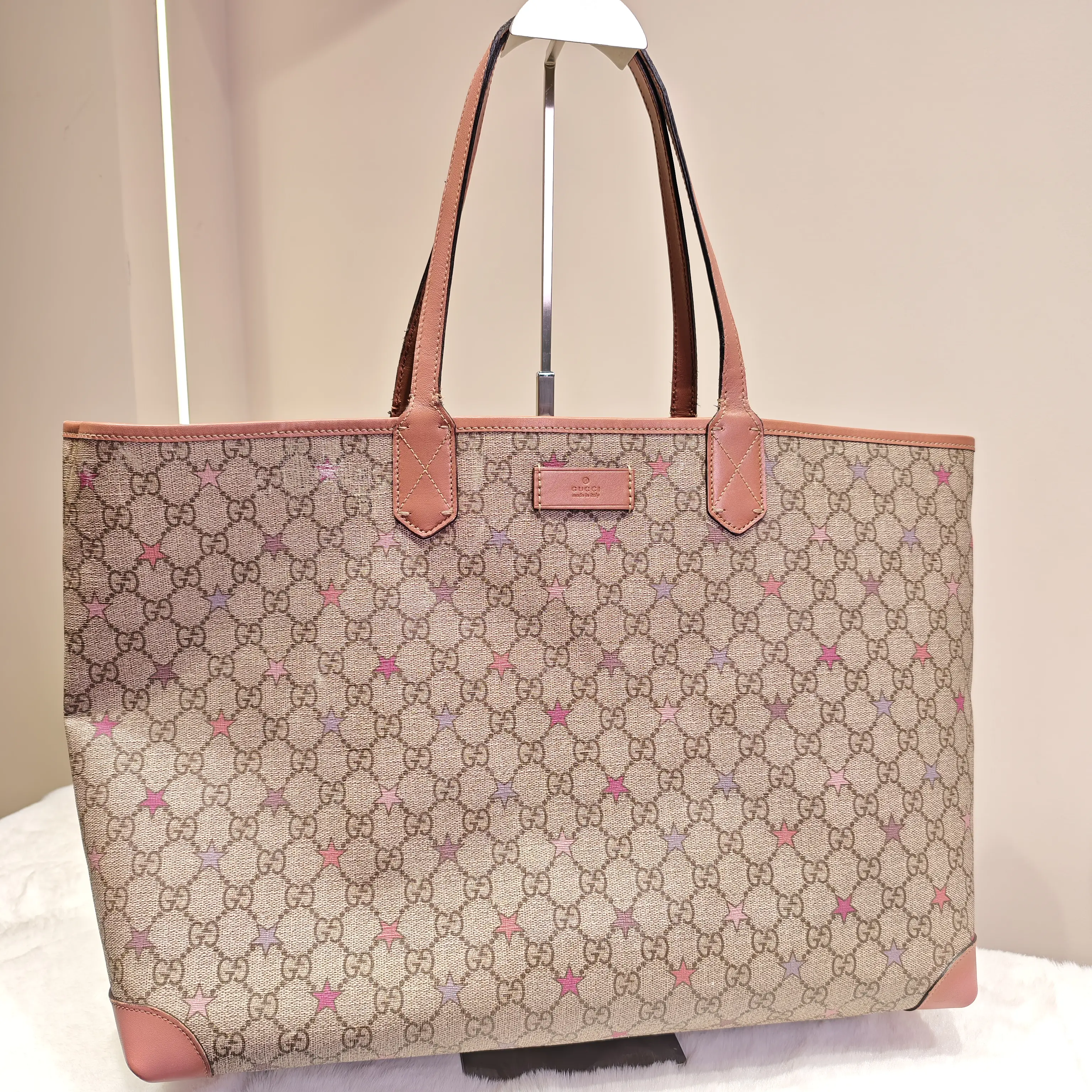 Pre-owned GUCCI monogram star tote bag