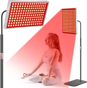 NeoThera Red Light Therapy for Face & Body, 160 Dual-Wavelength LEDs Red Light Lamp Panel with Stand, 660nm 850nm Near Infrared Redlight Therapy Device for Home Skin Muscle