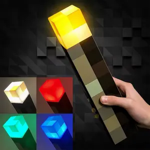 Minecraft Brownstone Torch LED Lamp  Touch USB Rechargeable Night Light Kids Xmas Durable Smartphones