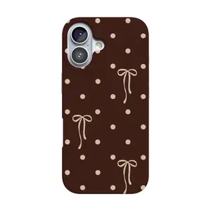 Casely iPhone 17 Case | Teddy Bows | Brown Polka Dot | Compatible with MagSafe | Classic Ultra Thin Design
