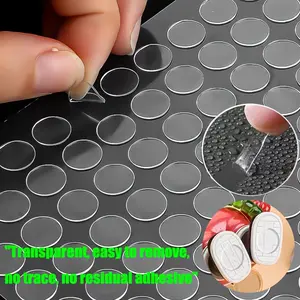 Round Full Transparent Double-Sided Adhesive Dots (Diameter 10mm/0.39in) Waterproof Removable No Residue, Suitable for DIY Crafts, Home Decor, Balloon Party Arrangements, Creative Projects