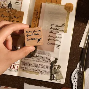 Vintage Art Font Wooden Journal Stamp Set, 8 Letter Stamps for Creative Layouts, Perfect for Parent-Child Crafts, Handmade Decorations