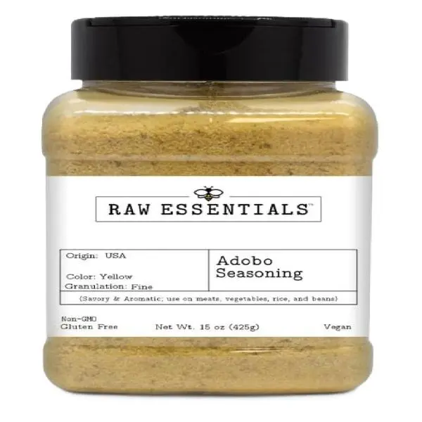 Raw Essentials Adobo Seasoning - Bold Latin & Filipino Flavor for Meats, Vegetables, Rice & Beans - Large 15 Ounce Bottle