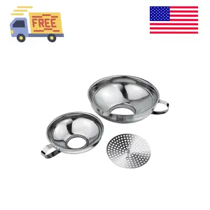 3 Pack Canning Funnel 3-in-1 Stainless Steel Funnel Set Wide Mouth Funnels