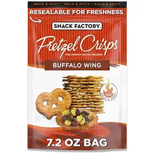 Snack Factory Buffalo Wing Pretzel Crisps, Non-GMO, 7.2 OZ Resealable Bag