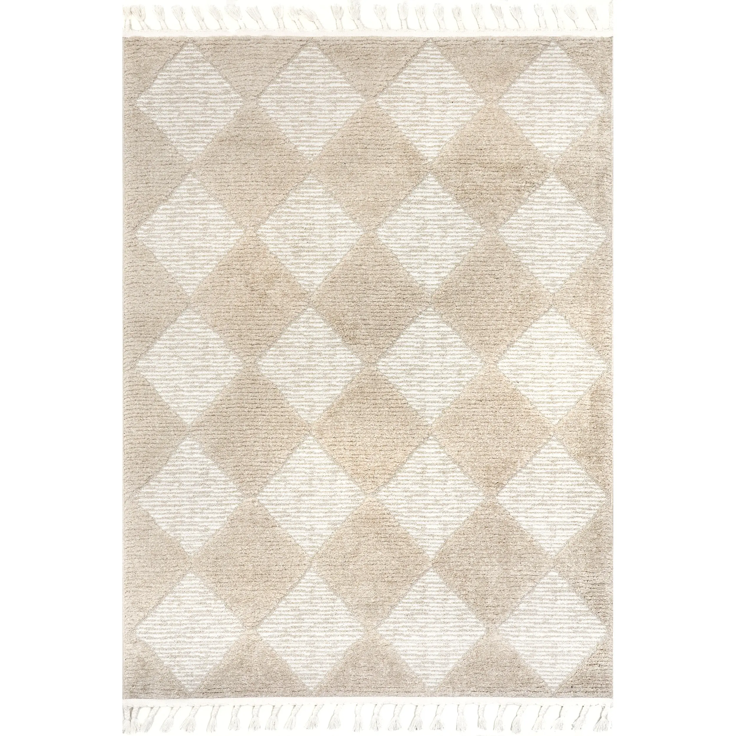 Marissa High/Low Diamond Tassel Area Rug
