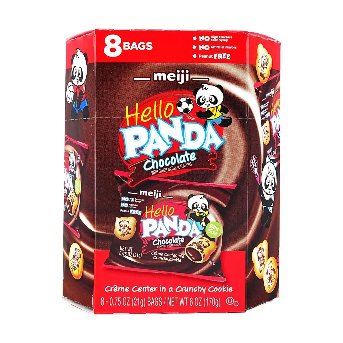 Meiji Panda Chocolate Sandwich Cookies 170g - Japanese Snack, Cream Filled Biscuits, Kids Treat