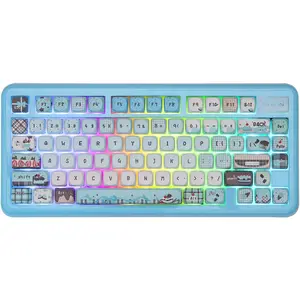 Phantom81 Lite 75% Gasket Mechanical Keyboard, QMK&VIA Programmable, 3 Modes  Gaming Keyboard, RGB Backlights, ABS Case + UV Tech, Hot-Swappable for Windows//Linux (Blue)
