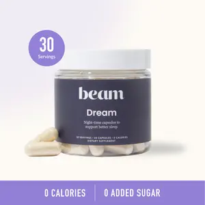 Beam Dream Capsules — 30 Capsules for Sleep Support (Magnesium + Melatonin, Vegan, Non-GMO, Travel-Friendly)