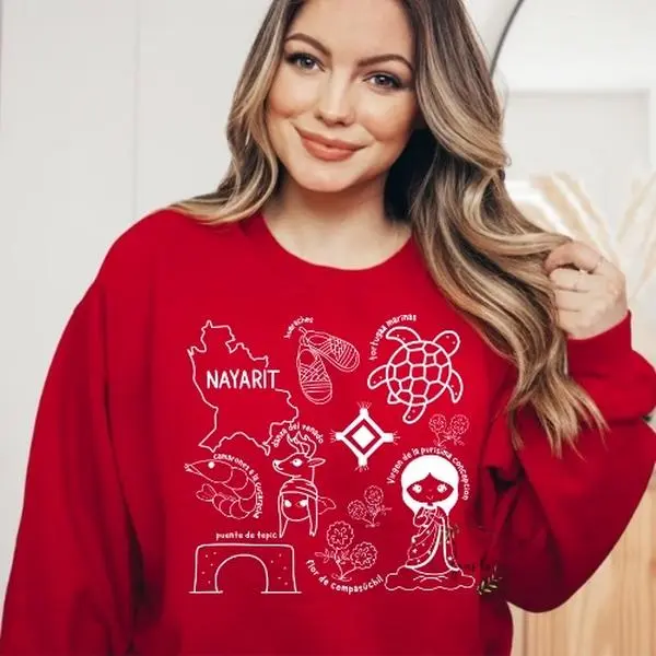 Mexican state doodles CREWNECK SWEATER