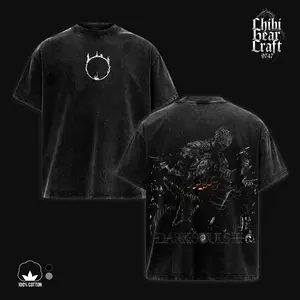 Dark Souls 3 Shirt Ashen One Pus Of Man Darksign Monochromatic Art Vintage Washed Oversized T-Shirt Hoodie Soulsborne Gaming Graphic Tee Faded Black White Red Eyes Fantasy Streetwear Y2K Merch Gift For Fan Clothes