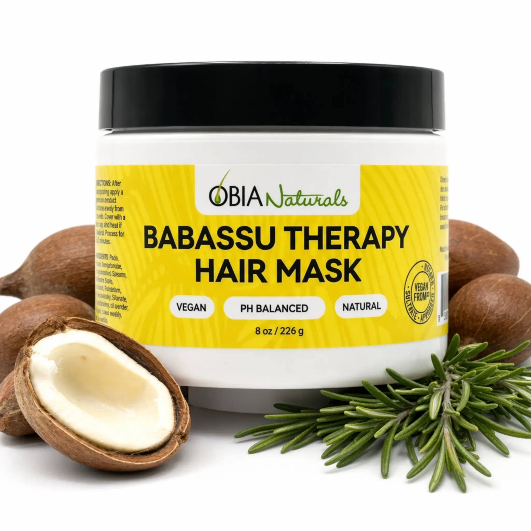 OBIA Naturals Babassu Hair Mask – Deep Conditioning Hair Mask for Dry, Damaged & Curly Hair, Plant Protein, 8 oz