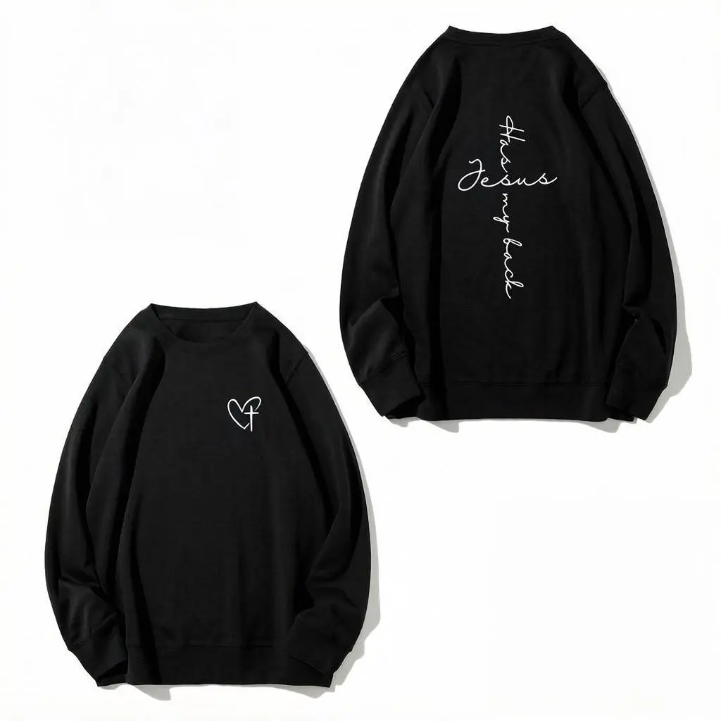 "Jesus Has My Back Sweatshirt Lightweight "