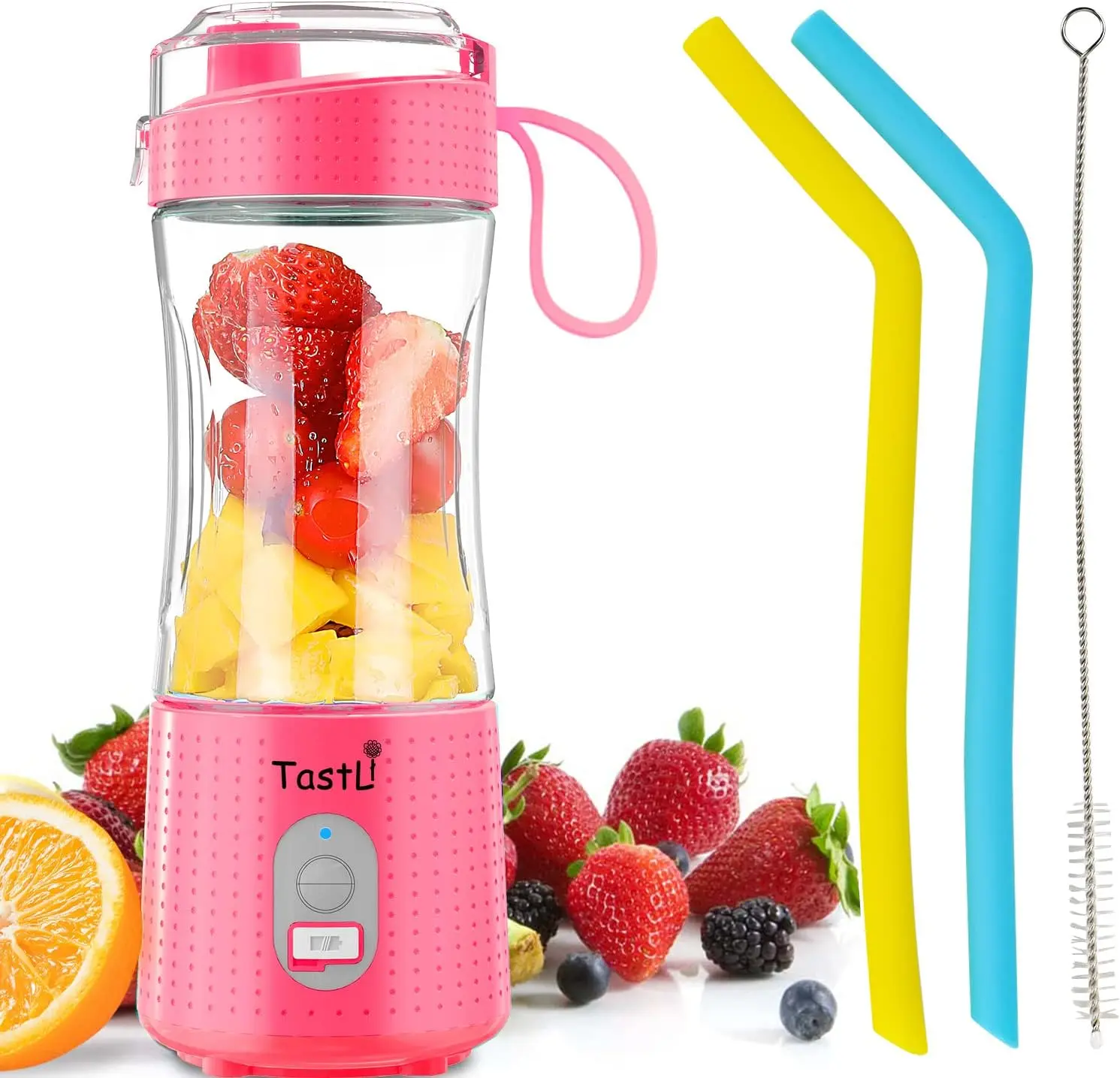 Personal Blender, Portable Juice on the Go Blender for Shakes and Smoothies, USB-C Rechargeable, Cordless (Pink) Rongshengfa Electronics