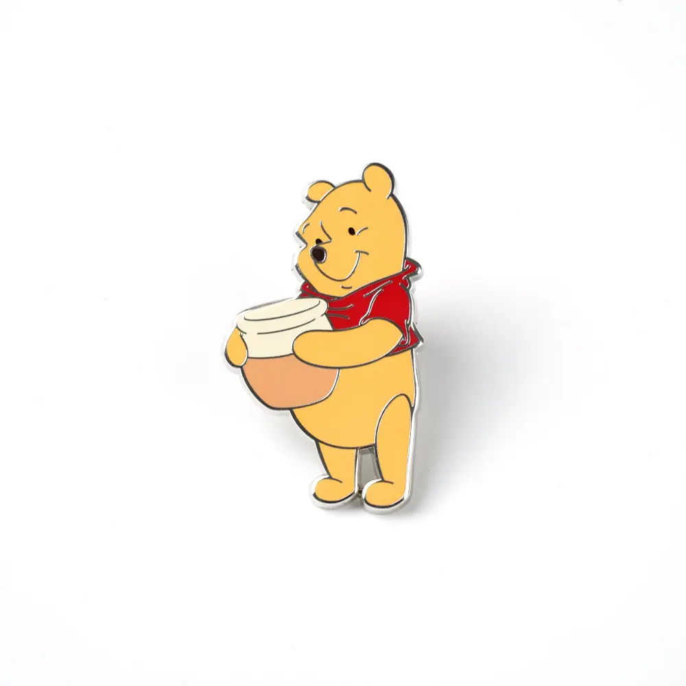 1PC Winnie The Pooh Enamel Brooch Cute Cartoon Button Badge Decorative Badge Suitable For Clothing Bags Backpacks Hats Hair Bands Women's Collection Display Birthday Christmas Anime Gift