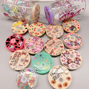 Random Cartoon UV DTF 50pcs Cup Lid Stickers for 16oz Cup Cover DIY Craft