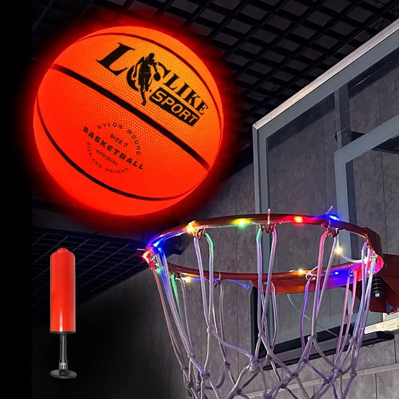Light-Up LED Basketball Size 7, Super Bright Glow Ball for Night Games ...