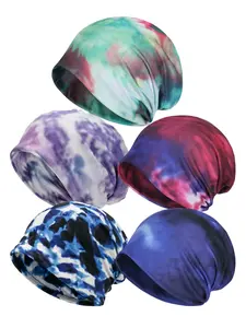 Bohemian Style Slouchy Beanie Hats Set, Trendy Colorful Beanie Cap Scarf Headwear Hats, Fashion Accessories for Women & Men