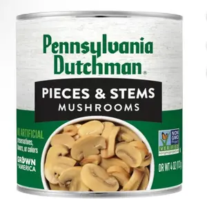 Pennsylvania Dutchman Canned Mushroom Pieces & Stems, 4oz Shelf-Stable Convenient Vegetable ( noix )