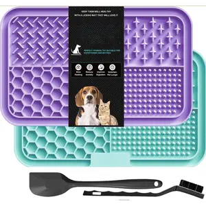 2 Lick Mats with Suction – Slow Feed + Calm Dogs/Cats Tray
