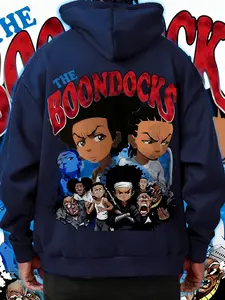 Men's Graphic Hooded Sweatshirt, Fall & Winter Loose-Fitting Long Sleeve, and Casual Streetwear for Youth