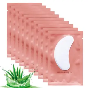 50 Pairs Set Under Eye Pads,Eyelash Extension Gel Patches, Lash Extension Lint Free Under Hydrogel Eye Mask Pads Beauty Tool. (Pink), eye pads for lash extensions, Eyebrow Gels