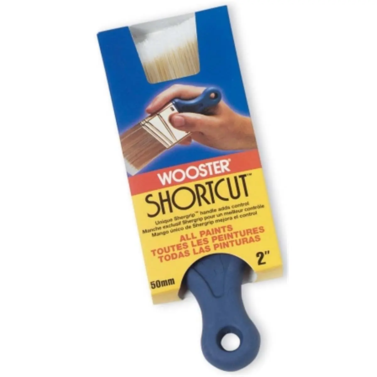 212 MAIN Wooster Brush Shortcut Angle Sash Q3211-2 CLP - Nylon Bristles Angle Brush, Compact Design, Flexible Grip for Tight Corners
