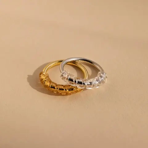 Ring Size Adjuster by Caitlyn Minimalist - Invisible Ring Spacer for Loose Rings - Set of 4: Ring Guards in Clear & Gold - Easy to Use Spiral Ring Sizer