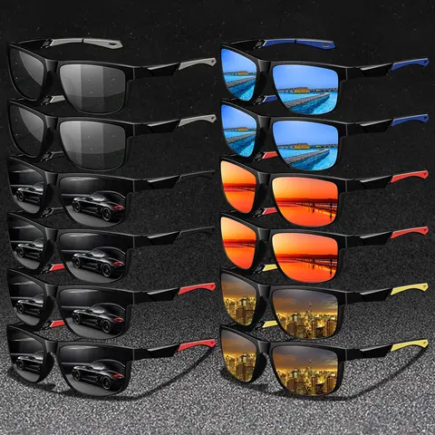 12 Pairs Spliced Sports Glasses, Outdoor Sports Eyewear, Unisex Sporty Eyewear, Classic Color Splicing Frame with Rubber Nose Pad and Anti-Slip Rubber Temples, Suitable for Multiple Scenarios