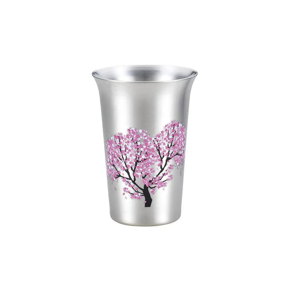Color-Changing Sakura-Shaped Copper Sake Cup - Japanese Art Thermal Drinkware, Washable for Daily Sipping