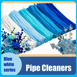 300/500/600pcs Blue Series Twist Stick Set, Pipe Cleaners for Crafts, Mother's Day Gift