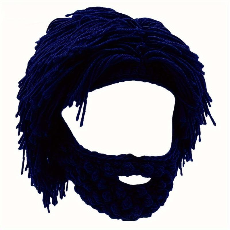 Funny Knitted Beard Hat Wig Beanie . Rasta Ski Mask. Winter Warm Balaclava. Gag Gift for Men. Halloween Christmas Party Costume.