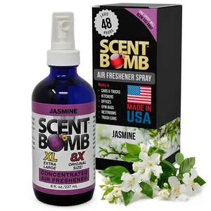 Scent Bomb Jasmine Air Freshener Spray, Long-Lasting Odor Eliminator for Home & Car, Effective Deodorizer Spray for Kitchen, Bathroom, Fresh Room Spray & Smell Neutralizer