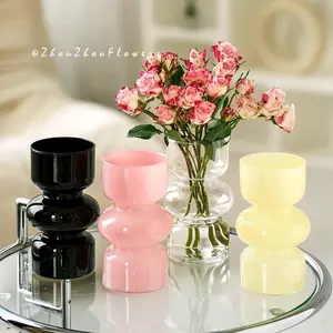 Vintage French Style Glass Vase.Small Decorations for the Living Room Table.Stylish and Beautiful Translucent Black Flower Vase for Flower Arrangements and Hydroponic Flowers.Gives a Feeling of Luxury and Elegance.