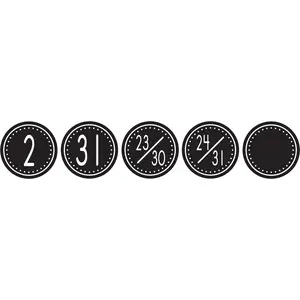 Black & White Crazy Circles Calendar Days (TCR4878)